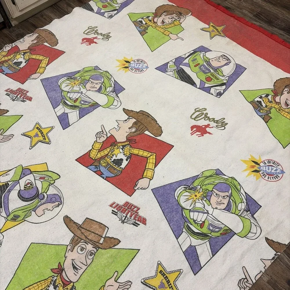 Vintage Toy Story Acrylic Blanket Throw Woody Buzz Lightyear 83